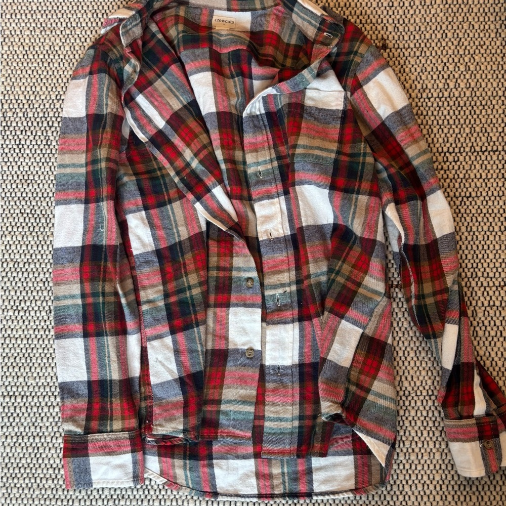 Crewcuts Red and Green Plaid Button Down Shirt